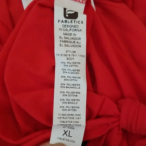 Fabletics Mariela Tank Color: Scarlet XL NWT Open Back with Tie - Picture 9 of 11